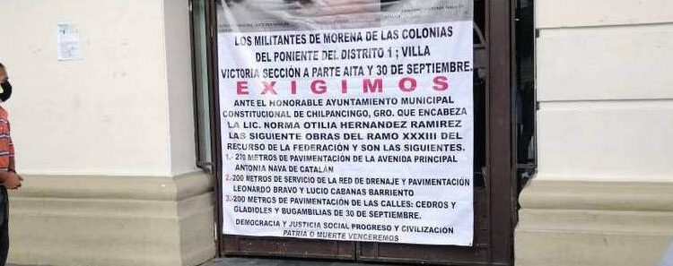Exigen obra pública en Chilpancingo.