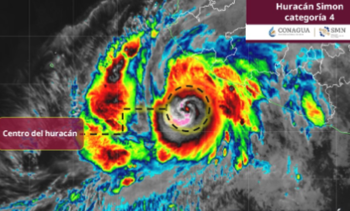 ¡Simón se intensifica y alcanza categoría 4; alertan por lluvias torrenciales y oleaje elevado!